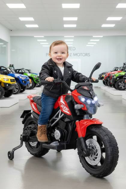 Babyhope 447 Motocross Akülü Motor 12V Kırmızı