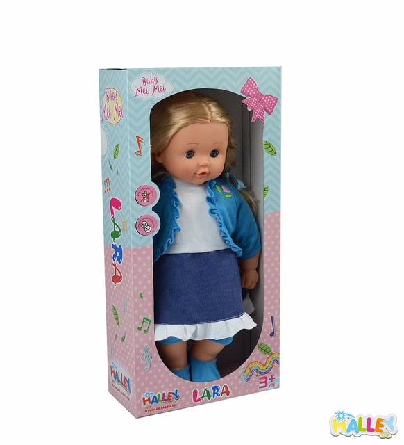 Halley Oyuncak Mavi Yelekli Müzikli Lara Bebek