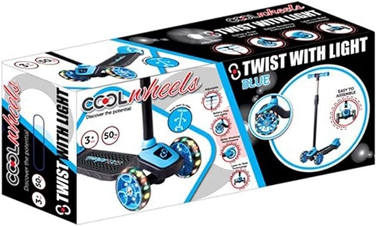 Furkan Toys Cool Wheels3+ Yaş Led Işıklı 3 Tekerlekli Twist Scooter MAVİ